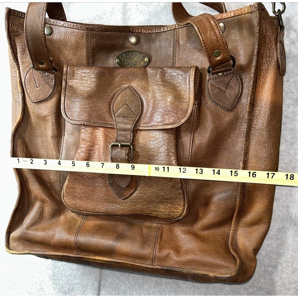 Vintage Overland Outfitters Brown Leather Weekender Travel Diaper Bag - Large - - Picture 14 of 16